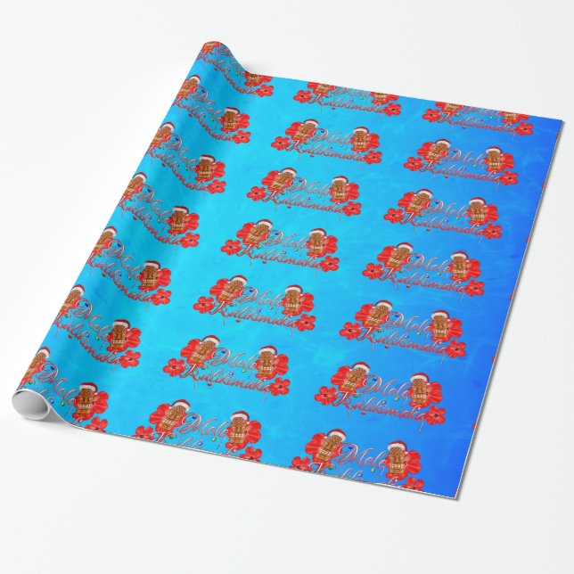 Papel De Presente Mele Kalikimaka Tiki (Desenrolado)