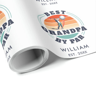 Papel De Presente Melhor Avô Aposentado Pai de Golfe Retro Personali