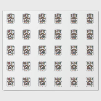 Papel De Presente Melhor Design de Pai Bigode Vintage Vector Pai_1