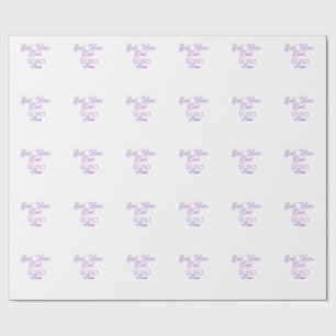 Papel De Presente melhor mãe de sempre xoxo nome roxo elegante dia d