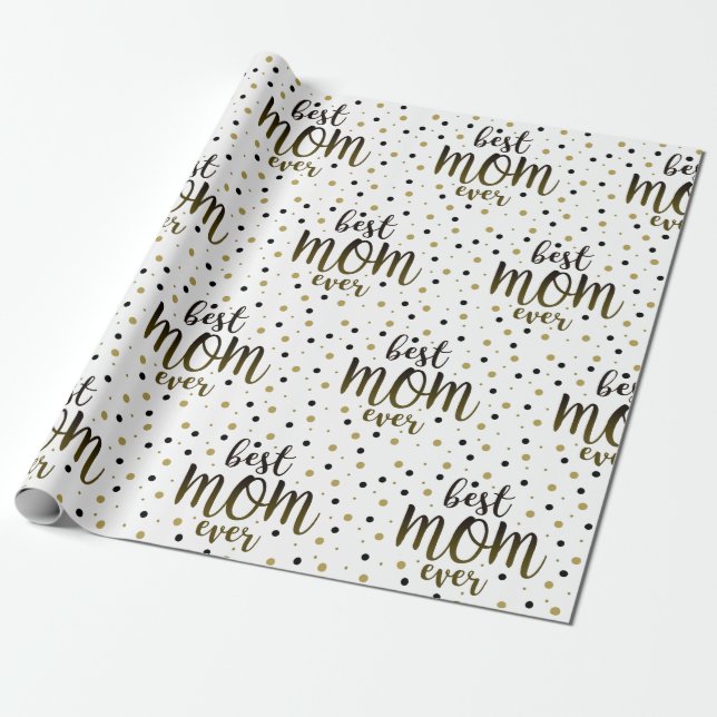 Papel De Presente Melhor Mãe de Todos os Tempos Moderna (Desenrolado)