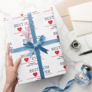 Papel De Presente Melhor Mãe do Coração Nunca   Nome Filho Personali