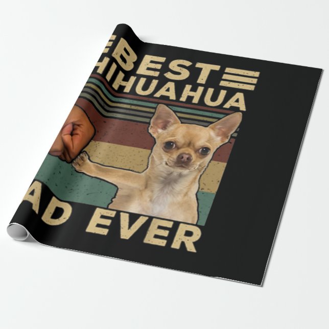Papel De Presente Melhor Pai Chihuahua (Desenrolado)
