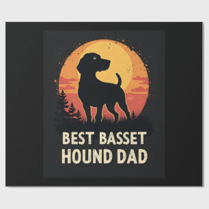 Papel De Presente Melhor Pai de Cachorro - Camiseta Vintage Basset H