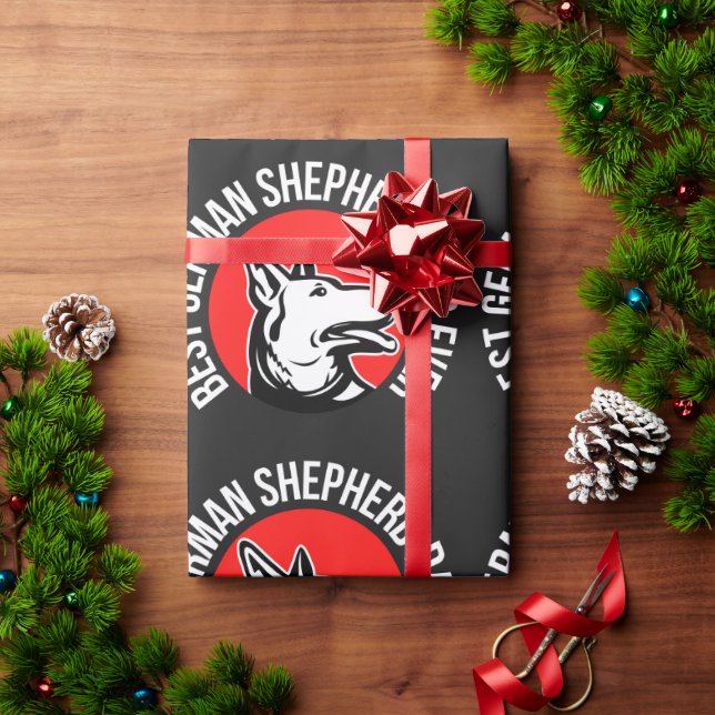 Papel De Presente Melhor Pai de German shepherd (Presente de Natal)