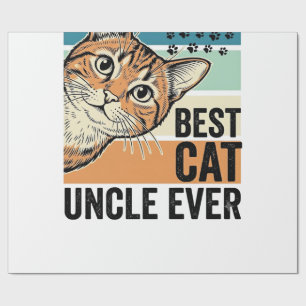 Papel De Presente Melhor Tio de Gato de Sempre Design de Amante de G