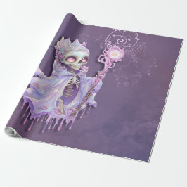 Papel De Presente Melodias mágicas do esqueleto roxo giro.