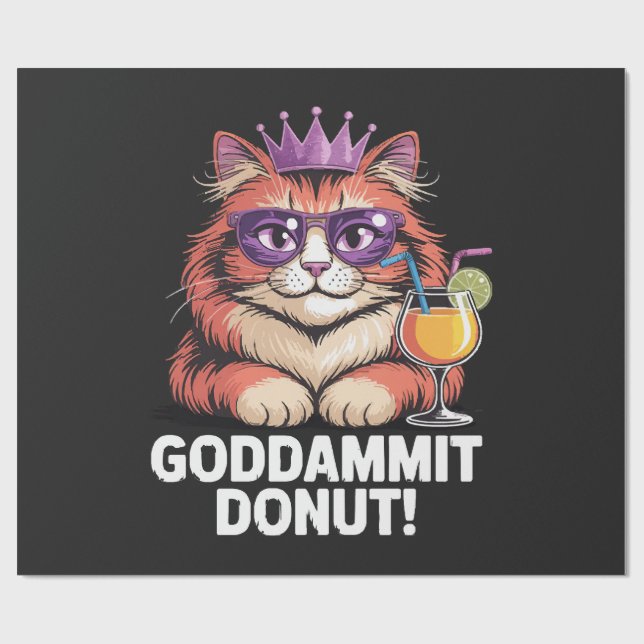 Papel De Presente Meme do Gato Princesa Donut Feminino (Aberto)