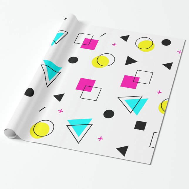 Papel De Presente Memphis 80" papel de envolvimento do design de s (Desenrolado)