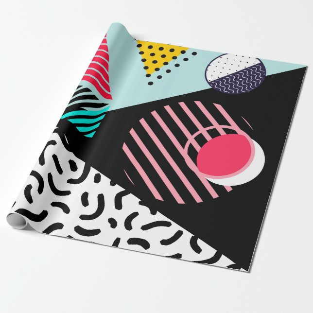 Papel De Presente Memphis Pattern (Desenrolado)
