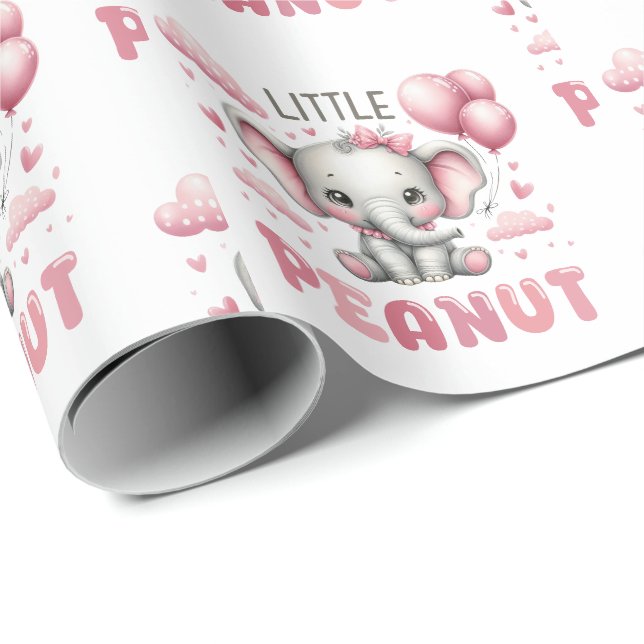 Papel De Presente Menina Adorável Amendoim Pequeno  (Ponta do rolo)