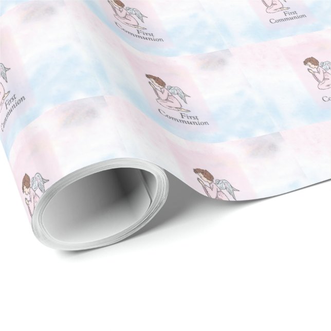 Papel De Presente Menina, Anjo da Primeira Comunhão (Ponta do rolo)