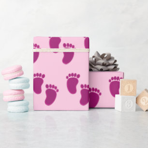 Papel De Presente Menina Bebê Rosa Padrão de Impressão de Bordado Fa