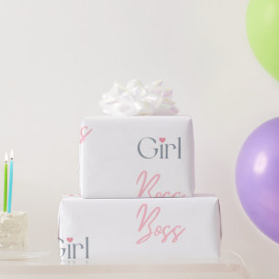 Papel De Presente Menina Chefe Texto Girly Design