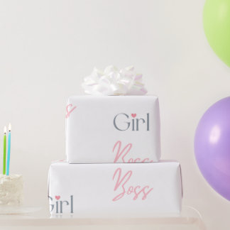 Papel De Presente Menina Chefe Texto Girly Design