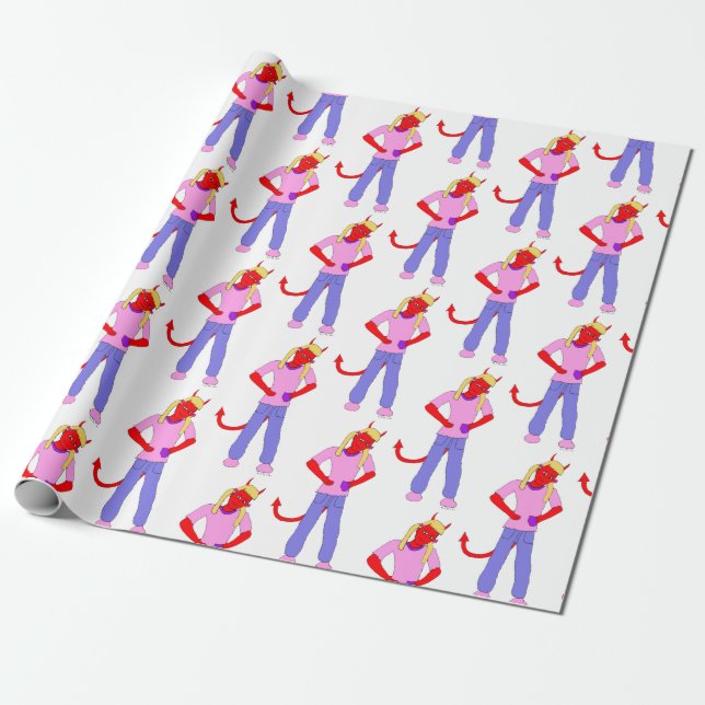 Papel De Presente menina diabólica (Desenrolado)
