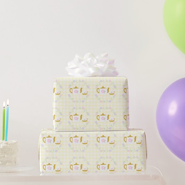 Papel De Presente Menina do Chá para Dois 2º Aniversário (Presentes para festas)