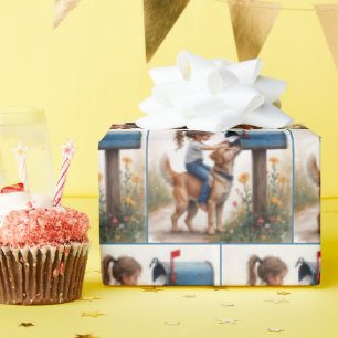 Papel De Presente Menina Enviando uma Carta