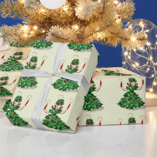 Papel De Presente Menina Fofa de Natal Vintage Retrô