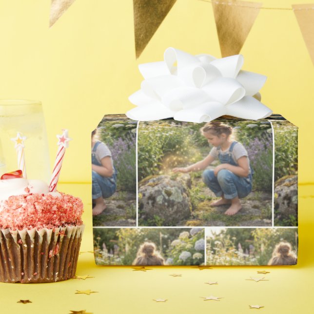 Papel De Presente Menina lançando um feitiço em um sapo (Festa de aniversário)