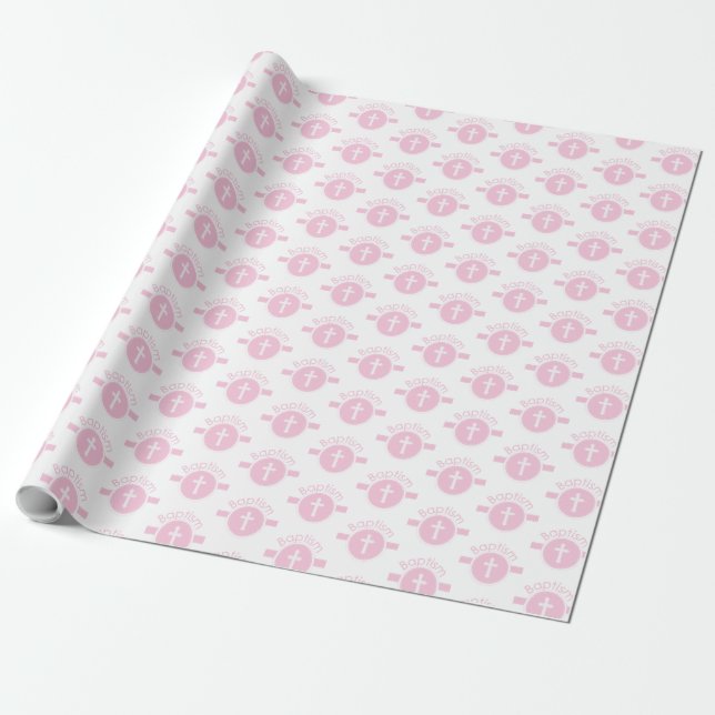 Papel De Presente Menina rosa e personalizável, criança de Deus bati (Desenrolado)
