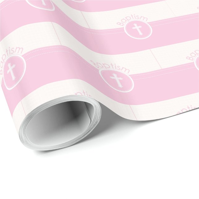 Papel De Presente Menina rosa e personalizável, criança de Deus bati (Ponta do rolo)