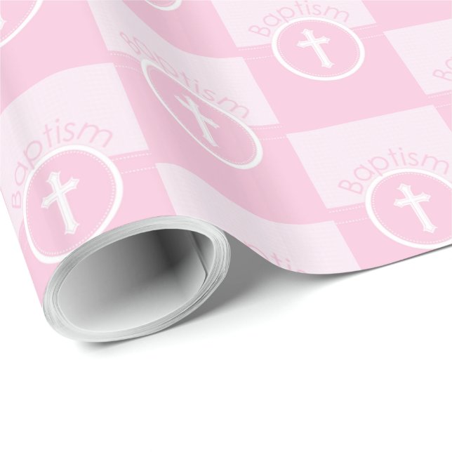Papel De Presente Menina rosa e personalizável, criança de Deus bati (Ponta do rolo)
