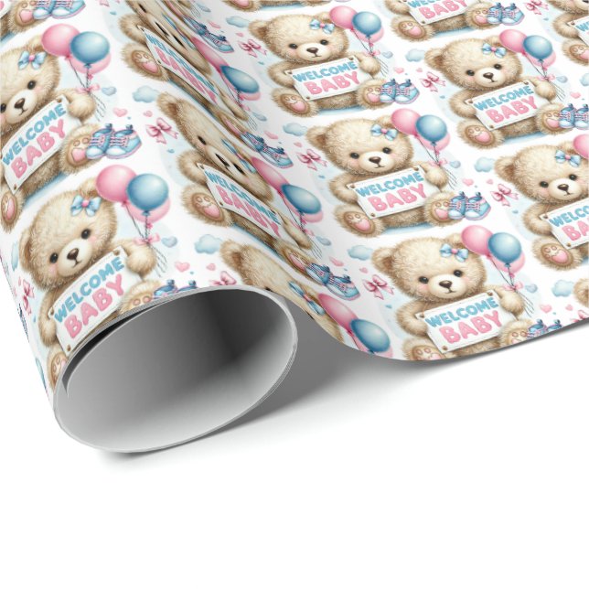 Papel De Presente Meninas bonitas são bem-vindas, bebê (Ponta do rolo)