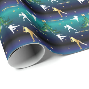 Papel De Presente Meninas de Beisebol Softbol Natal