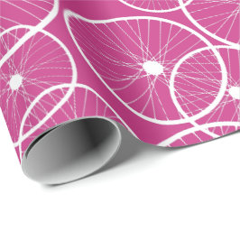Papel De Presente Meninas Rosa Ciclista Rodas de Bike Patterno
