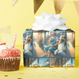 Papel De Presente Menino Comendo Um Cone Sorvete