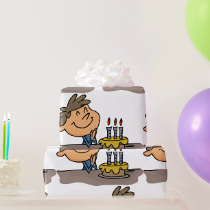 Papel De Presente Menino de Aniversário