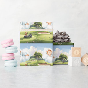 Papel De Presente Menino de golfe no campo de golfe
