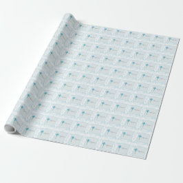 Papel De Presente Menino de Renda Azul Batismo