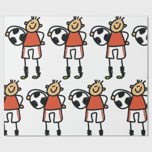 Papel De Presente Menino Jogador de Futebol de Figurinha