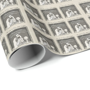Papel De Presente Menino junto ao Presépio-Feliz Natal