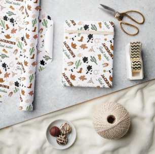 Papel De Presente Menino Meu Primeiro primeiro aniversario De Vaquei