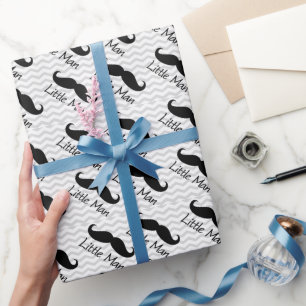 Papel De Presente Meninos bonitos de Chevron do bigode pequeno do