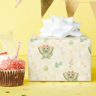 Papel De Presente Meninos Fofos Dino Aniversário Dinossauro