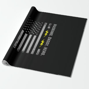 Papel De Presente Mens Patriótico Pai Eletrônico - Bandeiras America