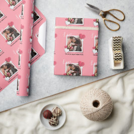 Papel De Presente Mensagem de Foto e Amor Personalizada Moderna