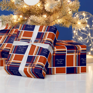 Papel De Presente Mensagem pessoal da xadrez Tartan Natal