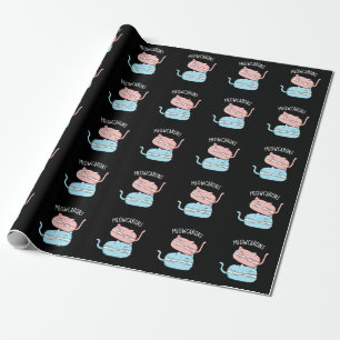 Papel De Presente Meowcarons Engraçado Macaron Pun Dark BG
