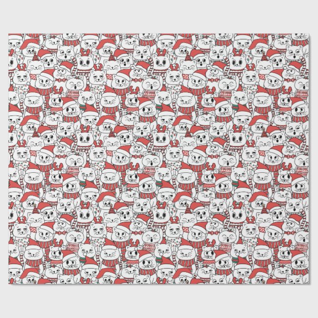 Papel De Presente Meowy & Bright - Gatos de Natal (Aberto)