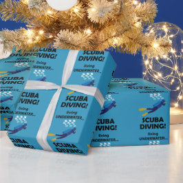 Papel De Presente Mergulho Scuba Vivendo Submarino Scuba