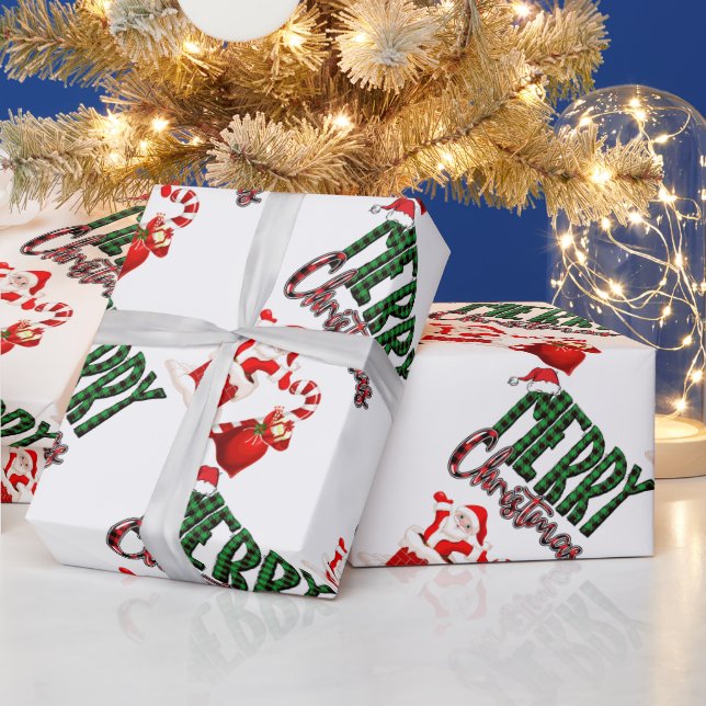 Papel De Presente Merry Christmas by Santa- Matte Wrapping Paper (Feriados)