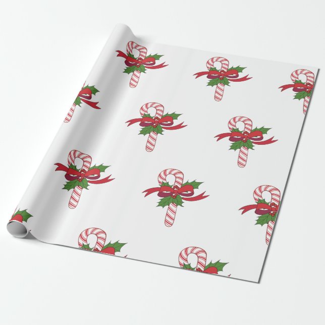 Papel De Presente Merry Christmas Candy Cane (Desenrolado)