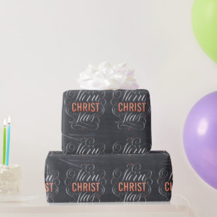 Papel De Presente Merry CHRISTmas Christian Calliographic Chalk