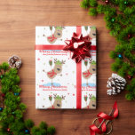 Papel De Presente Merry Christmas Foliday Reindeer Personalizado<br><div class="desc">O Feliz Natal,  Feriado Ferioso Reindeer Personalizado Name Wrapping Paper apresenta uma rena bonita dançando na neve com seu nome personalizado ou texto abaixo. Personalize editando o texto na caixa de texto fornecida. Elaborado por ©Evco Holidays www.zazzle.com/store/evcoholidays</div>
