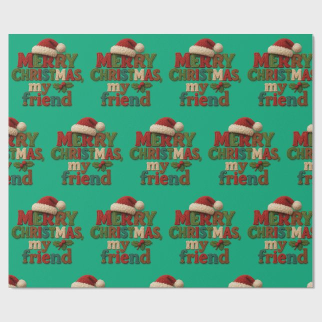 Papel De Presente Merry Christmas Friend  (Aberto)